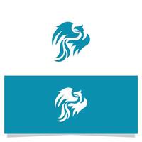 Stylized Bird Logo Design Element on White and Blue Background vector