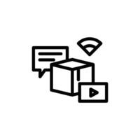 Illustrating Digital Marketing Strategy Cube with Chat, Wifi, and Icons vector