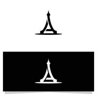 Eiffel Tower Minimalist Logo Design in Black and White Style vector
