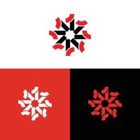 Abstract Geometric Pattern Design with Circular Shape in Red and Black vector