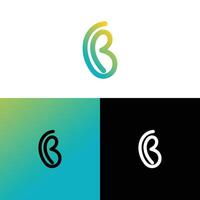 Modern Letter B Logo Design in Multiple Color Scheme Options vector