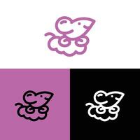 Simple Mouse Icon with Different Color Schemes and Backgrounds vector