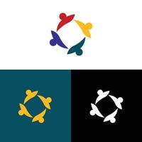 Abstract People Circle Symbol Unity Group Collaboration Teamwork Logo Design vector