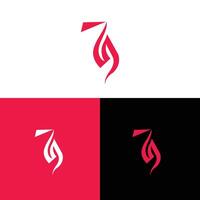 Abstract Red Logo Design on Three Backgrounds for Branding Purposes vector