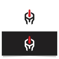 Spartan Helmet Graphic with Red Crest Minimalist Design Illustration vector