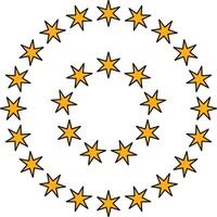 Illustration of Circular Yellow Stars on White Background vector