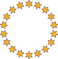 Illustration of Circular Yellow Star on White Background - Ideal for Designs and Graphics vector