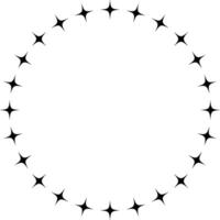 Illustration of Circular Black Stars on White Background. vector