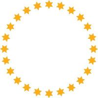 Illustration of Circular Yellow Stars on White Background - Ideal for Designs and Graphics. vector