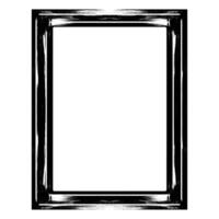 Hand drawn black photo frame with brush strokes. grunge black frame vector
