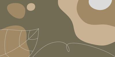 hand drawn aesthetic abstract background, leaf and wave pattern. design for banner, poster, social media. vector