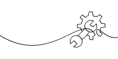 continuous line drawing of setting and setup symbol. abstract line art illustration vector