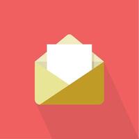 envelope with letter contents with open cover vector