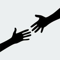 Silhouette of a helping hand, a symbol of mutual help between humans vector
