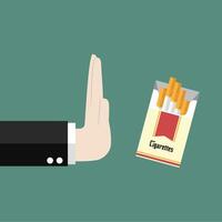 image of refusing to smoke because it is not good for your health vector