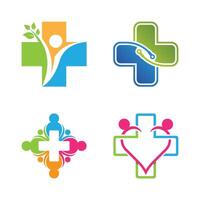 Medical cross icon set design vector