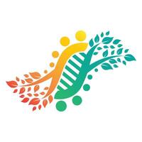 Tree And DNA helix logo design vector