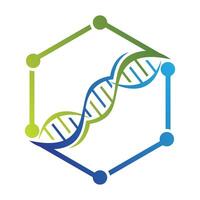 DNA helix and hexagon concept vector