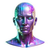 elegant traditional A holographic projection of a human face, fragmented and glitching, against a backdrop of binary code. Cool, neon lighting. Glitch art style professional png