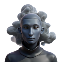 vibrant creative Portrait of a person made of smoke and shadows, dark and mysterious style, single light source high quality png