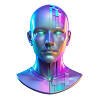 magnificent traditional A holographic projection of a human face, fragmented and glitching, against a backdrop of binary code. Cool, neon lighting. Glitch art style original png