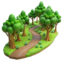beautiful traditional A winding dirt path through a lush green forest, dappled sunlight, realistic rendering, inviting atmosphere, 4K png