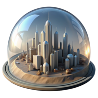 wonderful rustic A futuristic city built within a giant, transparent dome on a desolate alien planet. Soft, daylight lighting. Retrofuturism style detailed png