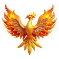 elegant rustic A majestic phoenix rising from a pyre of golden flames, its wings a kaleidoscope of vibrant colors. Backlighting creates a silhouette effect. Art Deco style detailed png