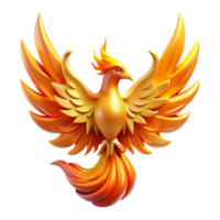 vibrant classic A majestic phoenix rising from a pyre of golden flames, its wings a kaleidoscope of vibrant colors. Backlighting creates a silhouette effect. Art Deco style high quality png