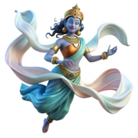 serene abstract A celestial Apsara, Hindu spirit of the clouds and water, dancing gracefully in the air, adorned with flowing silks and jewels, soft lighting, traditional Indian art style, authentic png