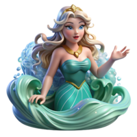 impressive modern A beautiful Siren, luring sailors to their doom with her enchanting song, ocean waves crashing around her, pre-Raphaelite style, ethereal lighting, 4K png