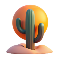 extraordinary rustic A desert cactus at sunset, warm colors, minimalist style professional png