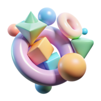 vibrant vintage A field of floating, geometric shapes in pastel hues, gently rotating and interacting, illuminated by a soft, diffused light. Rendered in a playful, kinetic art style 4K png