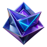 wonderful contemporary Fractured geometric shapes, primarily triangles and squares, in shades of deep violet and electric blue, with sharp, contrasting edges and neon light accents genuine png