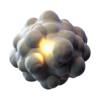 extraordinary abstract A cloud of swirling, smoke-like particles, in shades of gray and white, illuminated by a single, bright light source, rendered in a photorealistic style authentic png