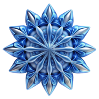 dramatic classic An intricate, fractal pattern resembling a snowflake in shades of blue and white, illuminated by a cool, icy light. Rendered in a delicate, fractal art style professional png