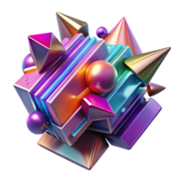 dramatic contemporary A dynamic composition of fragmented, geometric shapes, in vibrant, neon colors, with a sense of speed and motion, rendered in a cyberpunk style authentic png
