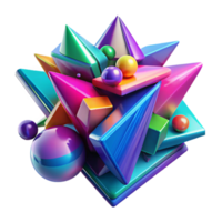 beautiful vintage A dynamic composition of fragmented, geometric shapes, in vibrant, neon colors, with a sense of speed and motion, rendered in a cyberpunk style 4K png