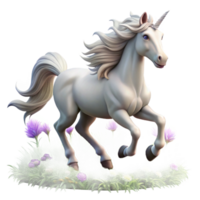 extraordinary minimalist A majestic unicorn with a silver horn and flowing white mane, galloping through a field of wildflowers, fantasy art style, vibrant, magical lighting high resolution png