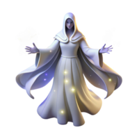 wonderful abstract A graceful, ethereal spirit with flowing white robes and glowing aura, floating amidst a starry sky, celestial fantasy art style, ethereal starlight genuine png