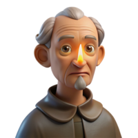 magnificent minimalist Portrait of an elderly man with deep wrinkles and a thoughtful expression, illuminated by a single candle, in the style of a Caravaggio chiaroscuro painting exclusive png