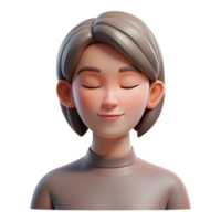 dramatic modern Portrait of a woman with a serene expression and closed eyes, lit by a soft, meditative light, in a peaceful, contemplative style 4K png