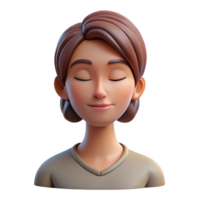 vibrant classic Portrait of a woman with a serene expression and closed eyes, lit by a soft, meditative light, in a peaceful, contemplative style 4K png