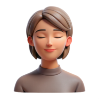 wonderful modern Portrait of a woman with a serene expression and closed eyes, lit by a soft, meditative light, in a peaceful, contemplative style premium png
