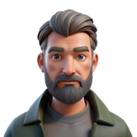 elegant modern Portrait of a man with a rugged beard and weathered skin, lit by a natural, outdoor light, in a realistic, documentary style high quality png