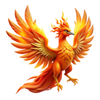 extraordinary abstract A majestic phoenix with fiery plumage, rising from the ashes, illuminated by the intense heat of its own flames. Epic, fantasy art style detailed png
