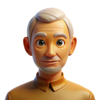 wonderful contemporary Portrait of an elderly man with wise eyes and a peaceful expression, lit by a golden, nostalgic light, in a reflective, retrospective style 4K png