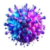 elegant contemporary A chaotic explosion of neon pink and electric blue particles, illuminated by pulsating, rhythmic light, in a Synthwave style high quality png