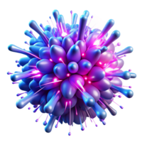 elegant minimalist A chaotic explosion of neon pink and electric blue particles, illuminated by pulsating, rhythmic light, in a Synthwave style original png