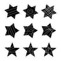 Collection of unique and colored stars isolated on white background vector
